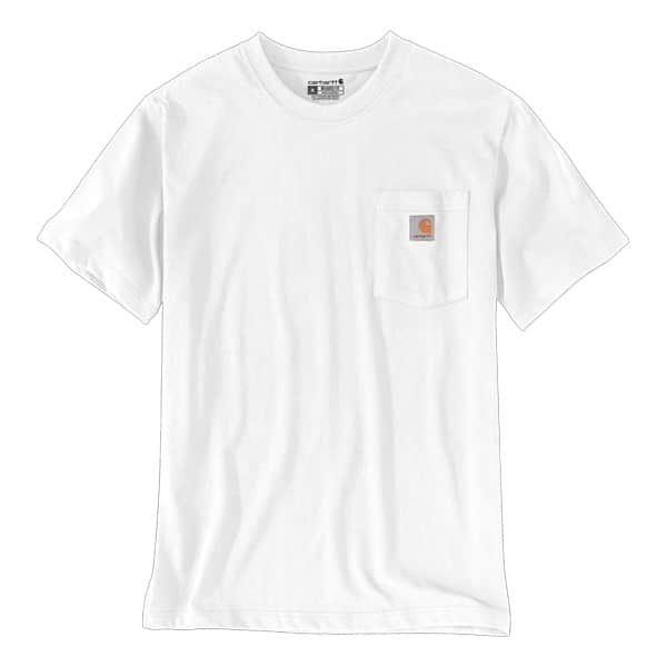 T-shirt de travail manches courtes poche Carhartt vue de face blanc