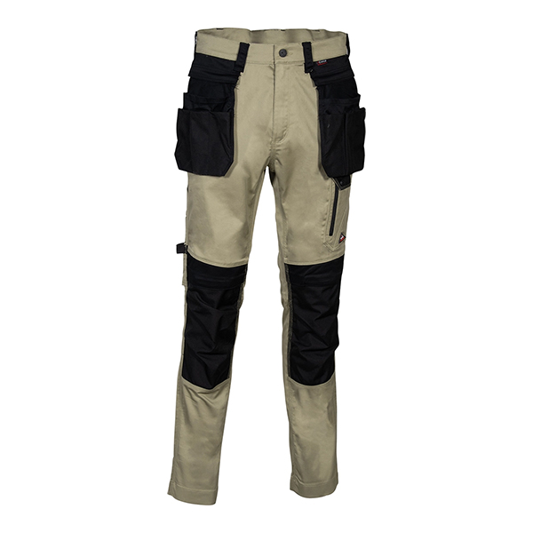 Pantalon de travail Kudus Cofra beige noir vue de face