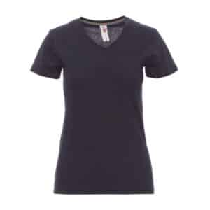 Tee-shirt de travail V-Neck col en V pour femme Payper vue de face bleu marine