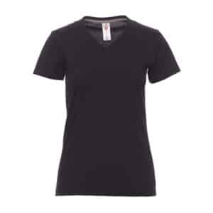 Tee-shirt de travail V-Neck col en V pour femme Payper vue de face noir