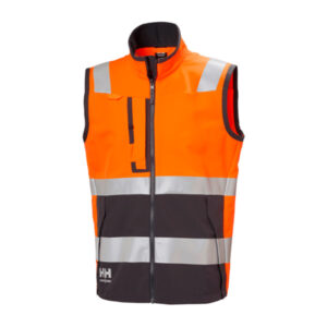 Gilet sans manches haute visibilité Tech Alna 4x Helly Hansen orange fluo vue de face