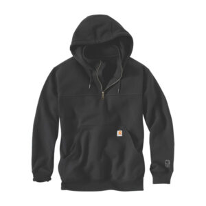 Sweat de travail à capuche zippé Carhartt vue de face noir