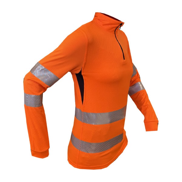 T-shirt de travail haute visibilité manches longues Classe 2 EN 20471 Francital vue cote droit