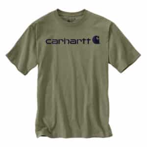 T-shirt de travail manches courtes Core logo Carhartt vert olive vue de face