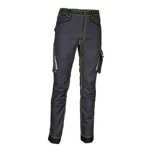 Pantalon de travail anti-abrasion Montijo Cofra vue de face gris vert