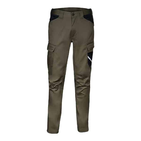 Pantalon de travail élastique Busot Cofra vue de face marron noir