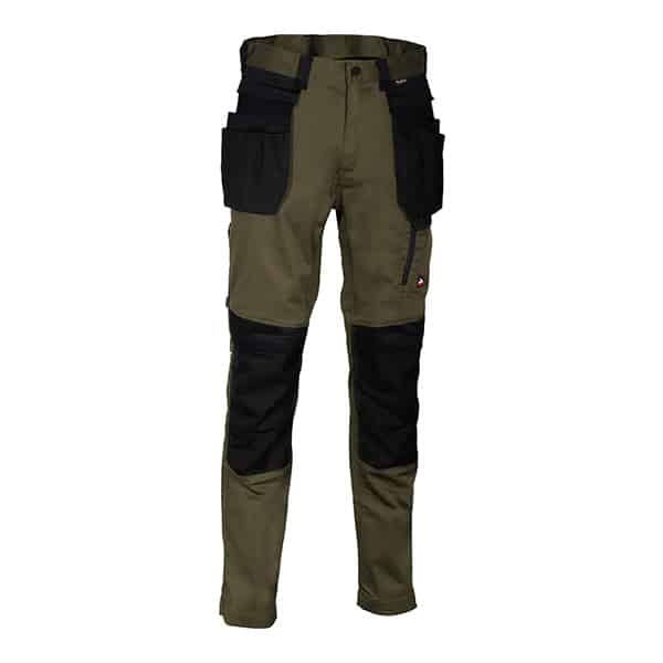 Pantalon de travail stretch Pakatti Cofra marron vert khaki vue de face