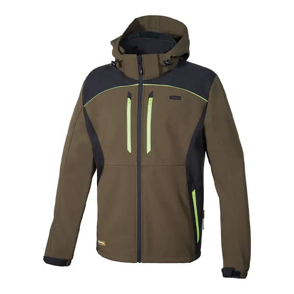 Softshell de travail Klarbo Cofra vue de face Noir Vert