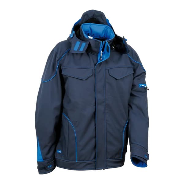 Softshell de travail avec zip YKK® Tecka Cofra vue de face gris noir