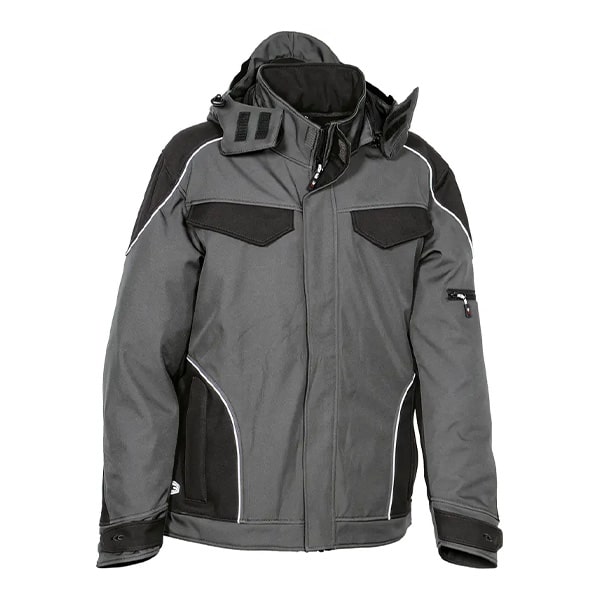 Softshell de travail avec zip YKK® Tecka Cofra vue de face gris noir