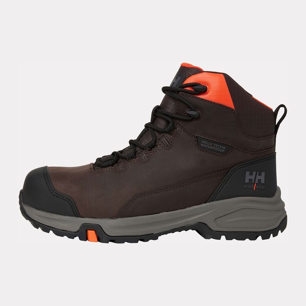 Bottes de sécurité mi-montantes Manchester LTR S7S HT Helly Hansen Vue de face Marron foncé
