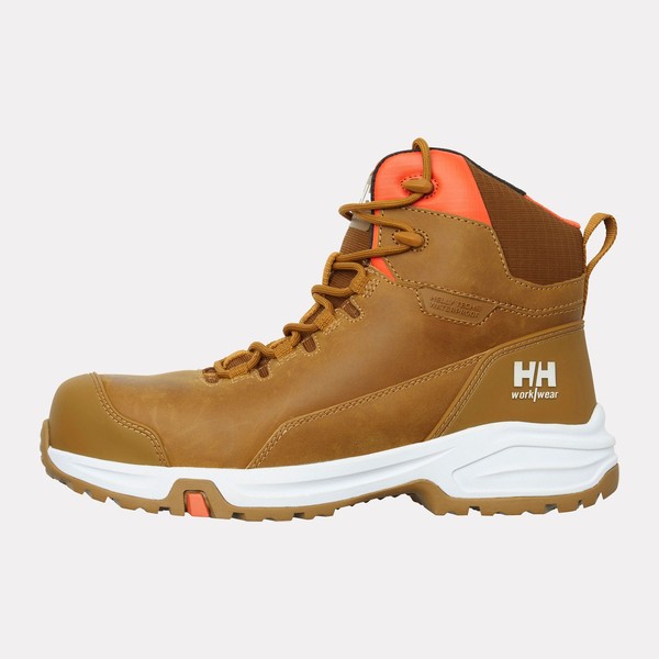 Bottes de sécurité mi-montantes Manchester LTR S7S HT Helly Hansen Vue de face Marron clair