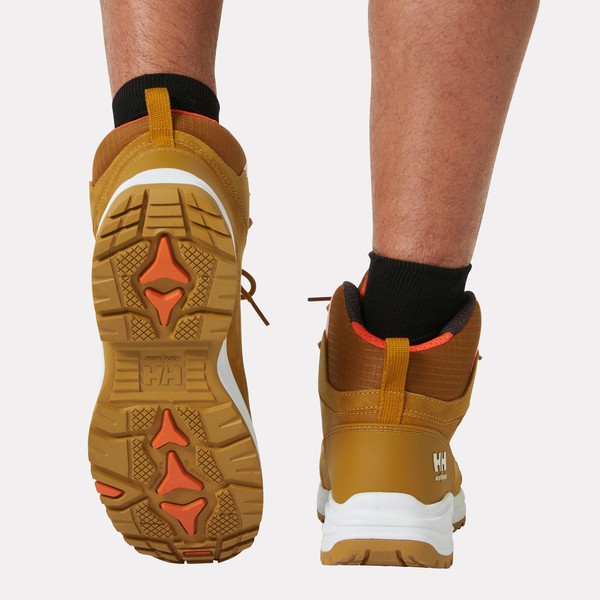 Bottes de sécurité mi-montantes Manchester LTR S7S HT Helly Hansen Vue portée de dos Marron clair