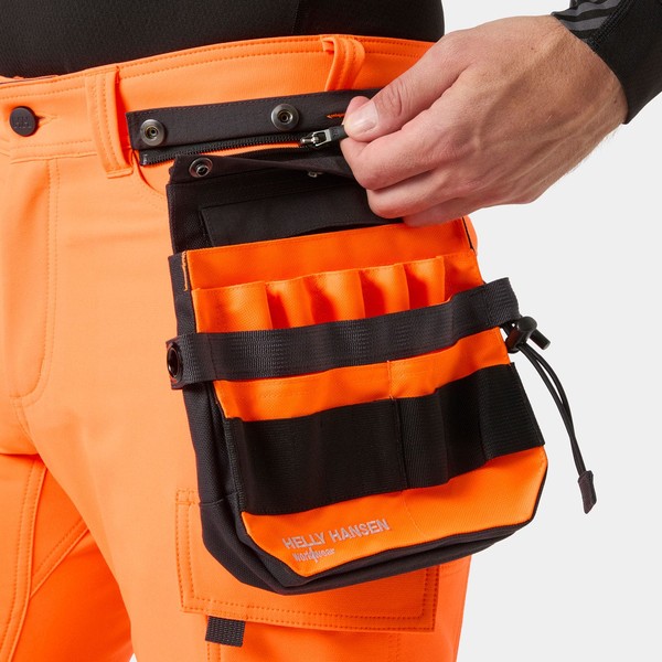 Poche d’électricien haute visibilité HH Connect™ Helly Hansen Vue portée de face Orange fluo
