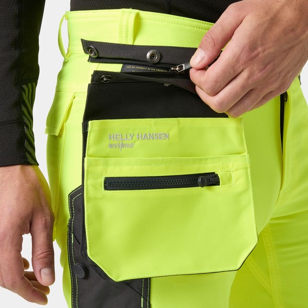 Poche essentielle haute visibilité HH Connect™ 2 Helly Hansen Vue portée de face Jaune fluo