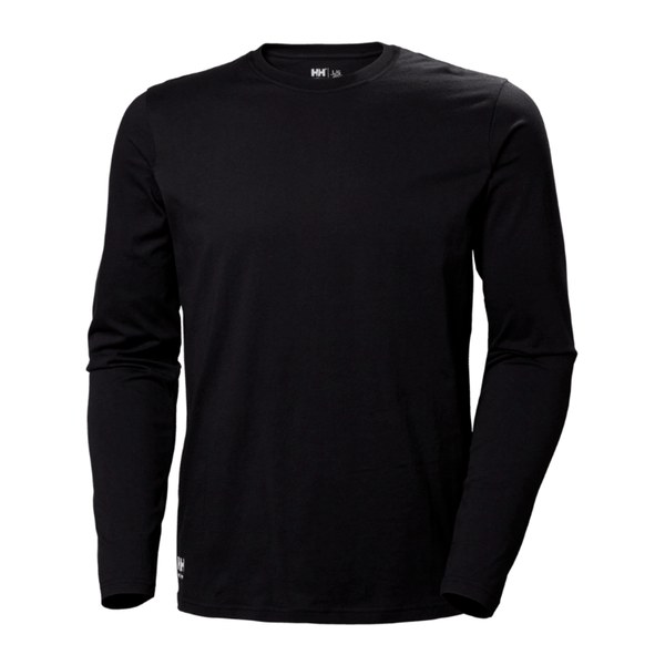 T-shirt-a-manches-longues-homme-Classic-2.0-Helly-Hansen-Vue-de-face-Noir