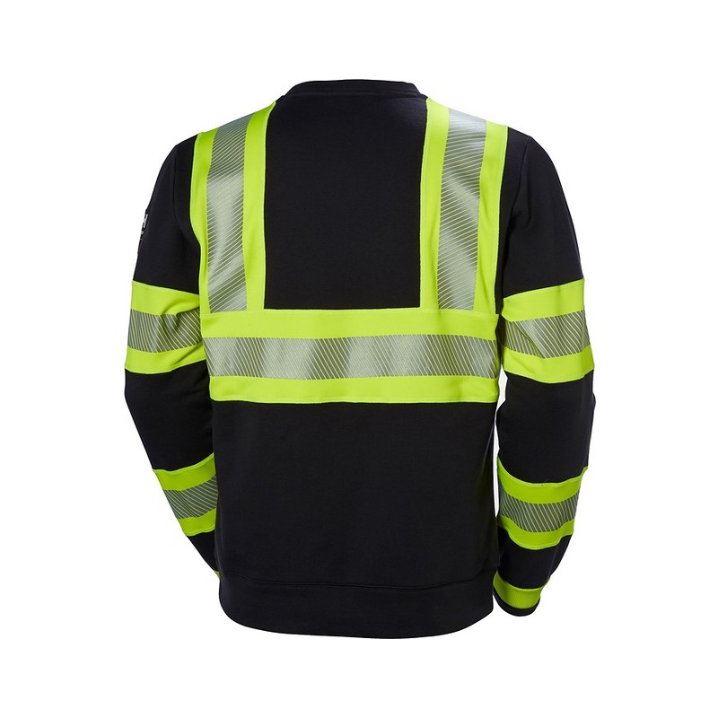 Sweat col rond haute visibilité ICU Helly Hansen Jaune fluo / ébène – vue de dos