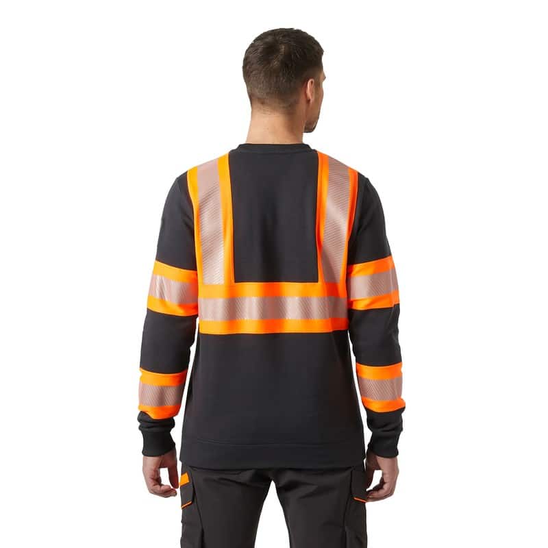 Sweat col rond haute visibilité ICU Helly Hansen Orange fluo / ébène – vue portée 2