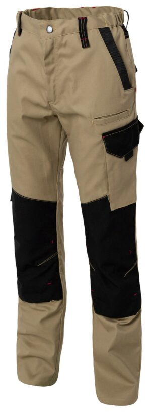 Pantalon de travail genouillères Outsum Molinel vue de coté avant beige