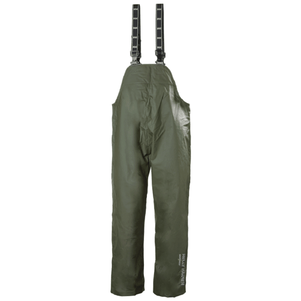 Salopette imperméable de pluie Mandal Helly Hansen vue de face vert khaki