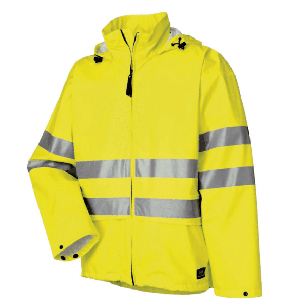 Veste de pluie haute visibilité Alta Helly Hansen vue de face jaune