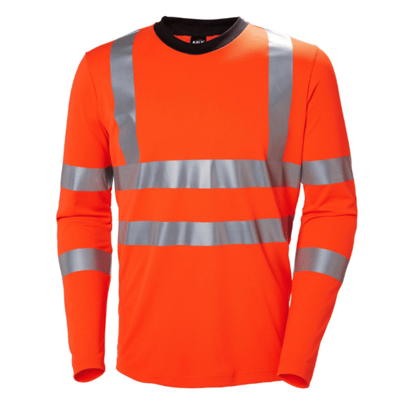 T-shirt Addvis haute visibilité manches longues Helly Hansen vue de face orange