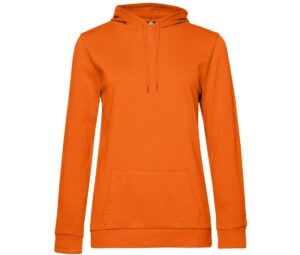 Sweat à capuche femme B&C vue de face orange