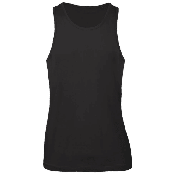 Débardeur coton bio homme B&C vue de face noir