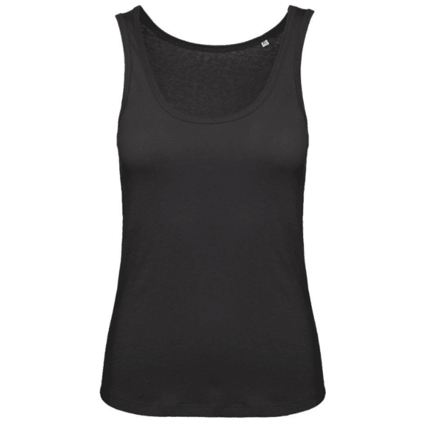 Débardeur coton bio femme B&C vue de face noir