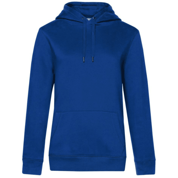 Sweat à capuche femme Queen B&C vue de face bleu
