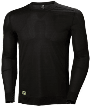 Sous Vêtement thermique col rond Lifa Helly Hansen vue face noir