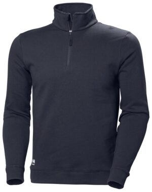 Sweat col zippé Manchester Helly Hansen vu de face bleu