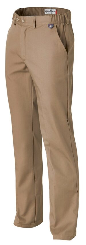 Pantalon de cuisine Homme Pb03 Molinel vue de coté avant marron