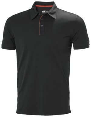 Polo travail Kensington Tech Helly Hansen vu de face noir