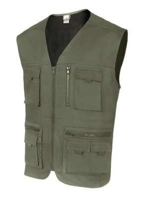 Gilet de travail léger multipoches Velilla VERT KAKI