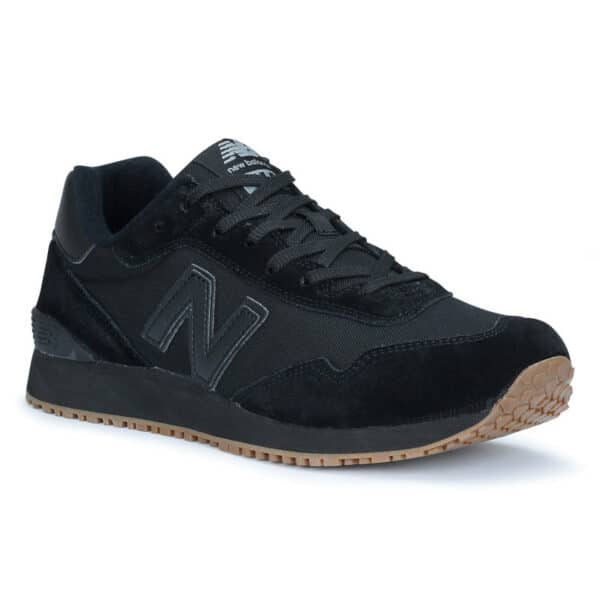 Chaussures de travail antidérapantes 515 SR OB SRC New Balance Industrial noires vues de 3/4 face