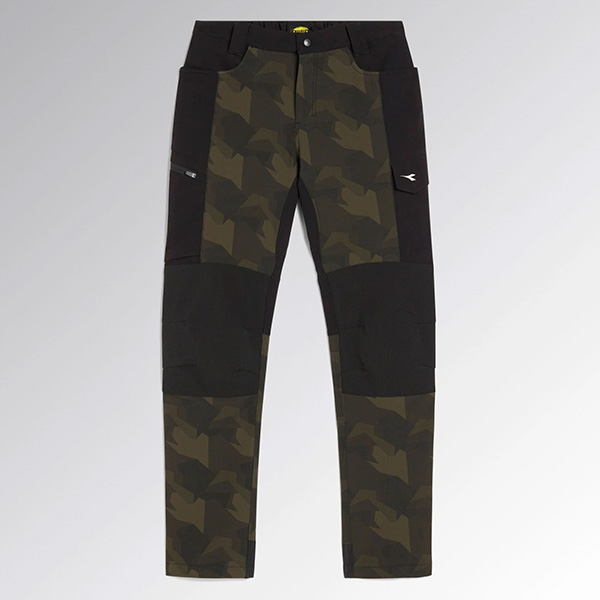 Pantalon de travail Déperlent Freedom Diadora Utility vert militaire vue de face