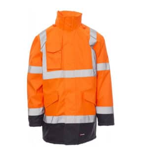 Parka de travail bicolore haute visibilité Yard Payper orange fluo bleu marine
