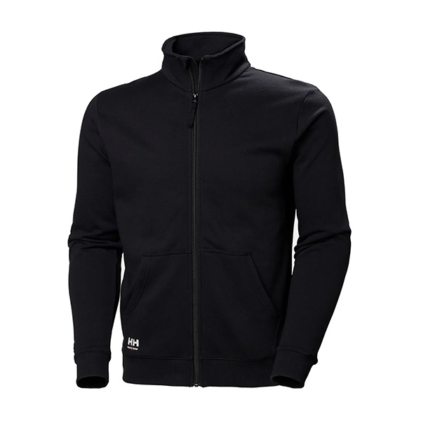 Sweat de travail zippé Classic 2.0 Helly Hansen vue de face noir
