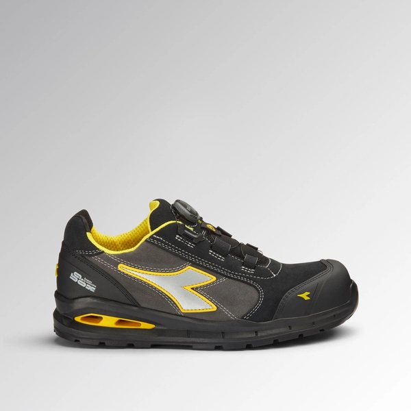Baskets de sécurité basses Run A.Box Master BOA S3S Diadora Noir Jaune Vue côté droit