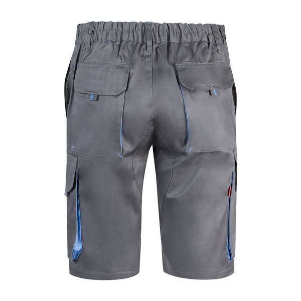 Bermuda de travail multipoches bicolore Velilla gris bleu vue de dos