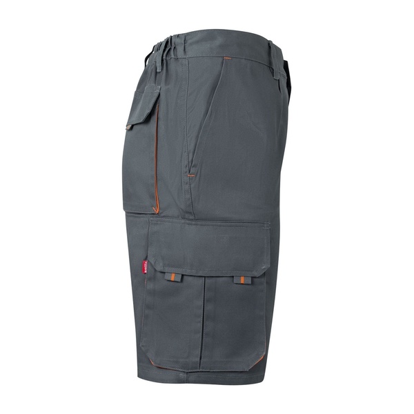 Bermuda de travail multipoches bicolore Velilla gris orange vue de côté droit