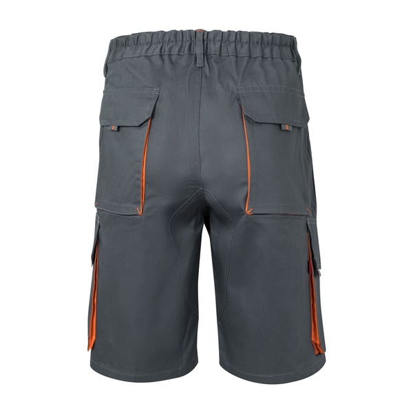 Bermuda de travail multipoches bicolore Velilla gris orange vue de dos