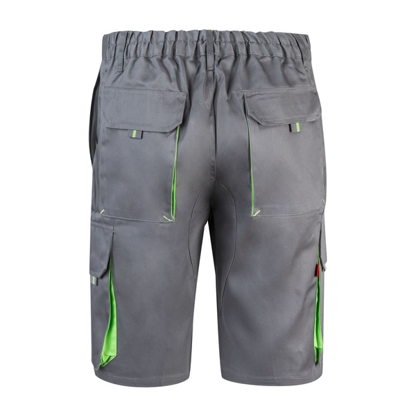 Bermuda de travail multipoches bicolore Velilla gris vert vue de dos