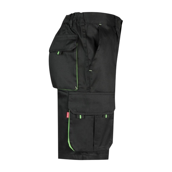 Bermuda de travail multipoches bicolore Velilla noir vert vue de côté droit