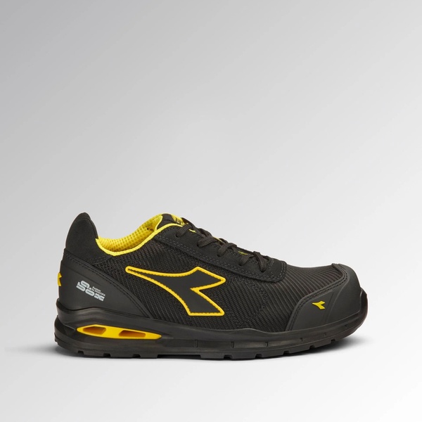 Chaussures de sécurité basses A.Box CBF S3S Diadora Noir Jaune Vue côté droit