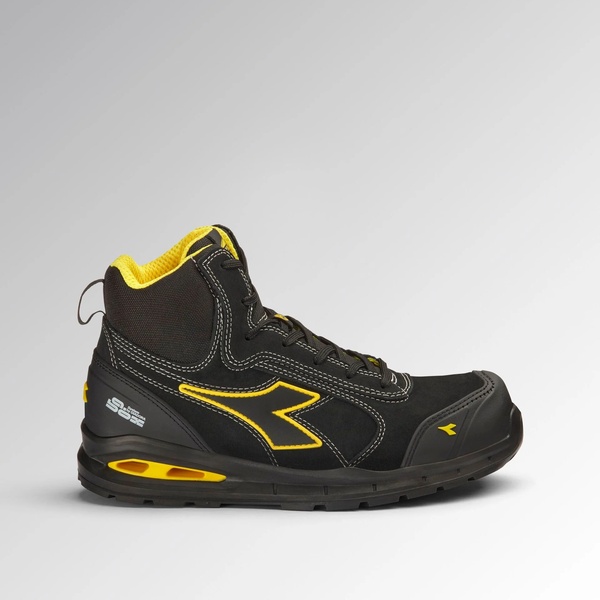 Chaussures de sécurité montantes A.Box Master S3S Diadora Noir Jaune Vue côté droit