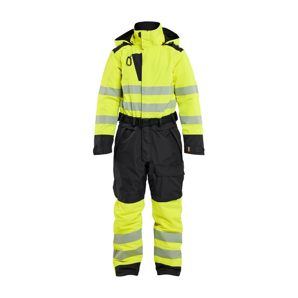 Combinaison de travail d'hiver haute-visibilite femme Blaklader Jaune fluo Noir Vue de face