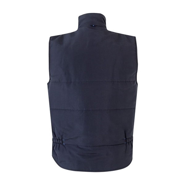 Gilet de travail matelassé bicolore multipoches Velilla bleu marine bleu clair vue de dos