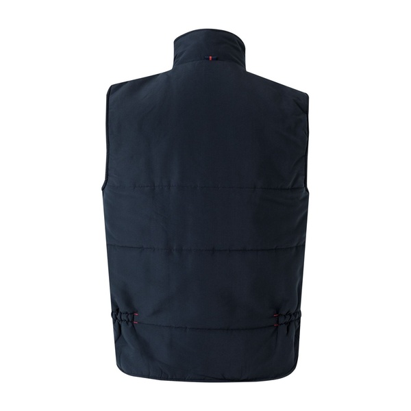 Gilet de travail matelassé bicolore multipoches Velilla bleu marine rouge vue de dos